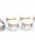 Set 6 cesti din portelan cu farfurii 'Small Roses'