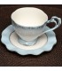 Set 6 cesti din portelan cu farfurii 'Light Blue'