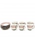 SET 6 CESTI DIN PORTELAN CU FARFURII 'BURGUNDY'