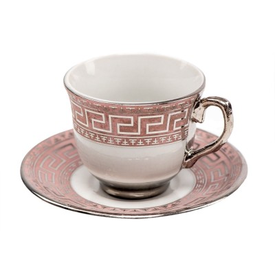 SET 6 CESTI DIN PORTELAN CU FARFURII 'BURGUNDY'