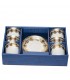 Set 6 cesti din portelan cu farfurii 'White & gold' V