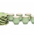 Set 6 cesti din portelan cu farfurii 'Beautiful green'